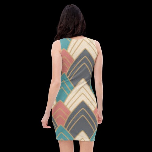 Trigonometry Sublimation Cut & Sew Dress BIG BLOCK - Picture 2 of 5